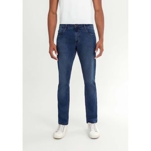 Hangar 33 | Brazilian Dark Wash Classic 5 Pocket Design Zip Front Slim Jeans